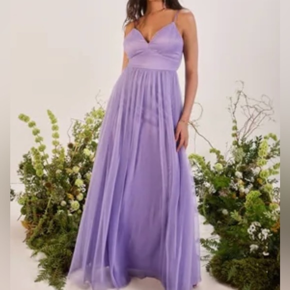 Lulu’s Angelic Entrance Lavender Pleated Maxi Dress - Picture 3 of 5